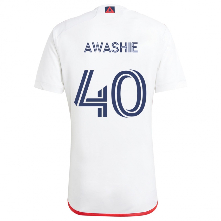 Niño Camiseta Ben Awashie #40 Blanco Rojo 2ª Equipación 2024/25 La Camisa Perú