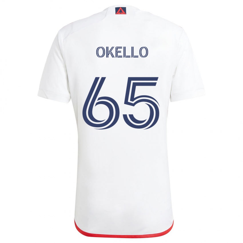 Niño Camiseta Noble Okello #65 Blanco Rojo 2ª Equipación 2024/25 La Camisa Perú