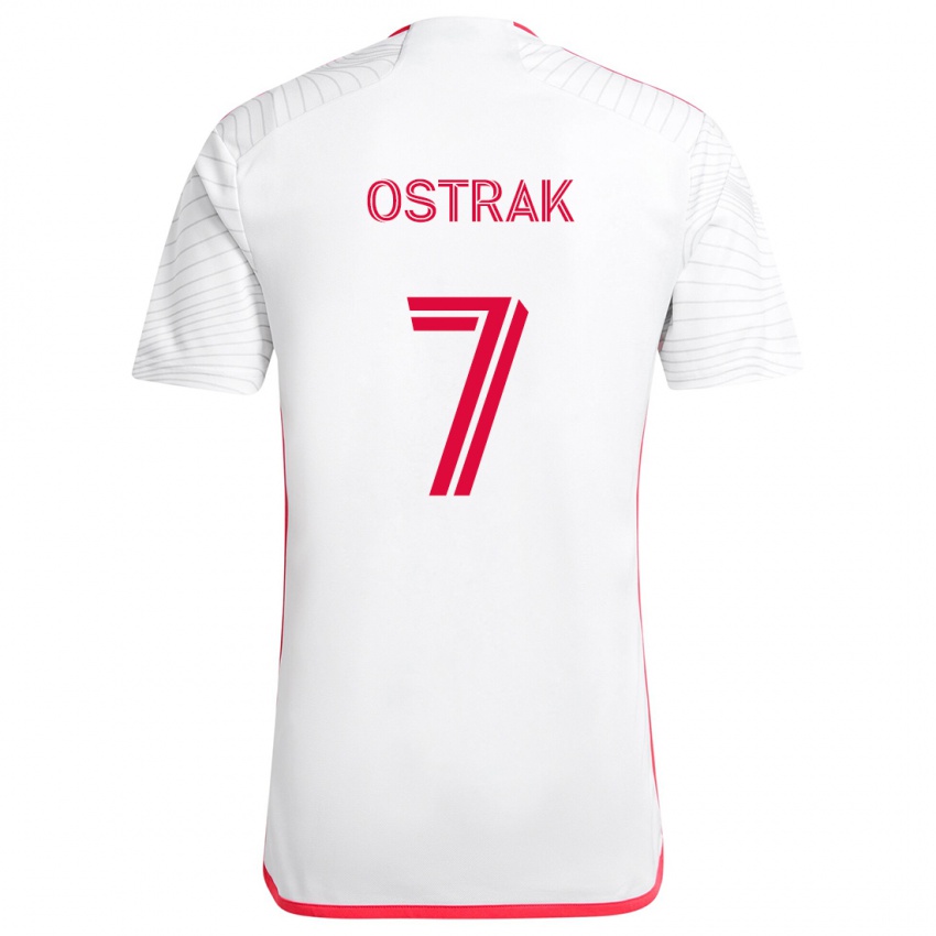 Niño Camiseta Tomás Ostrák #7 Blanco Rojo 2ª Equipación 2024/25 La Camisa Perú