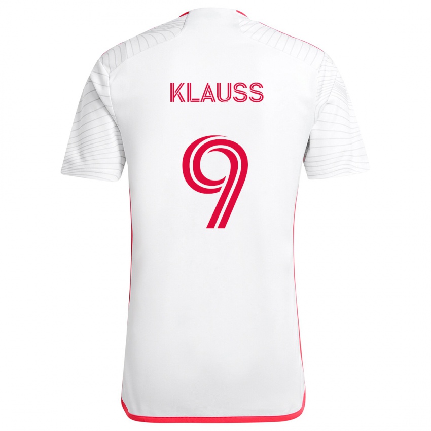 Niño Camiseta João Klauss #9 Blanco Rojo 2ª Equipación 2024/25 La Camisa Perú