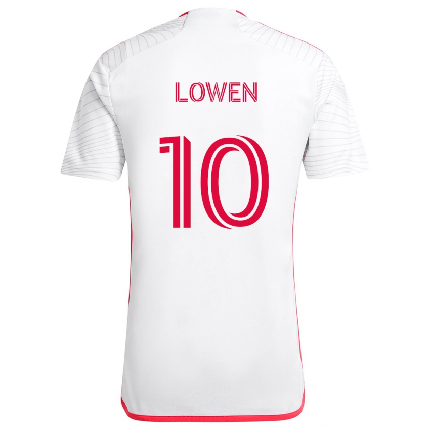 Niño Camiseta Eduard Löwen #10 Blanco Rojo 2ª Equipación 2024/25 La Camisa Perú