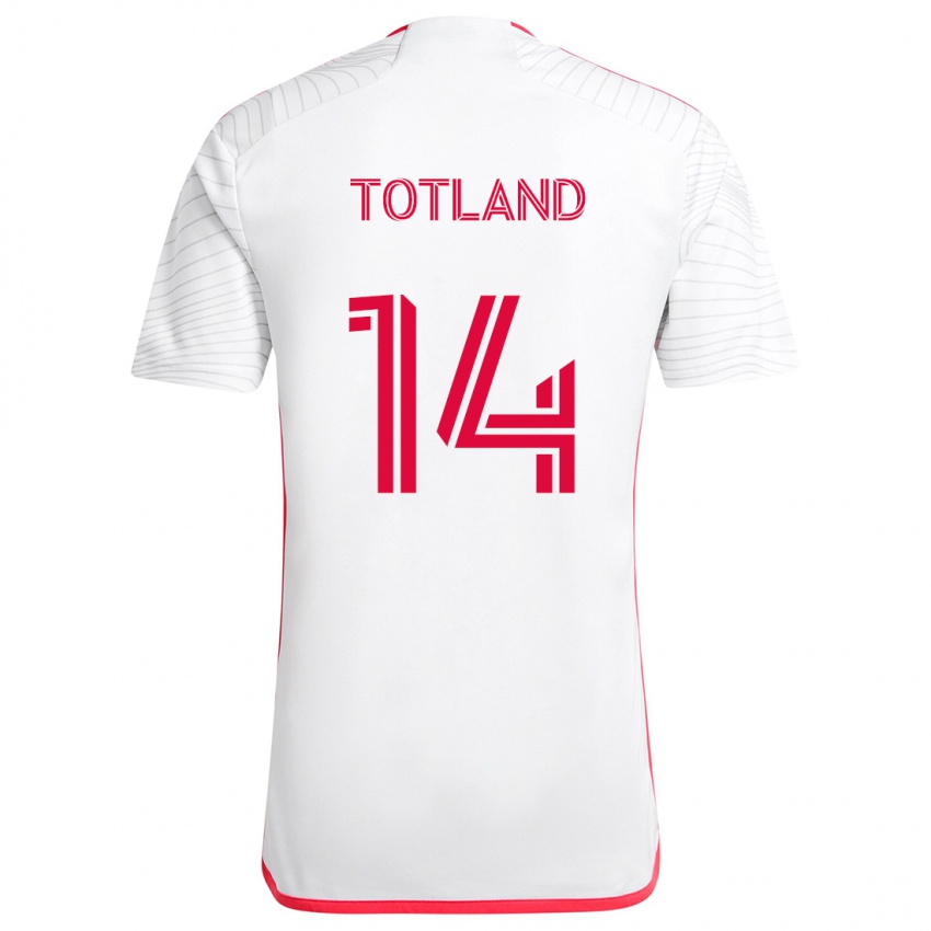 Niño Camiseta Tomas Totland #14 Blanco Rojo 2ª Equipación 2024/25 La Camisa Perú