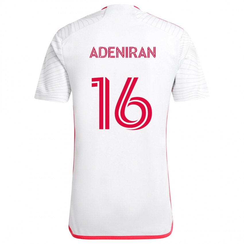 Niño Camiseta Samuel Adeniran #16 Blanco Rojo 2ª Equipación 2024/25 La Camisa Perú