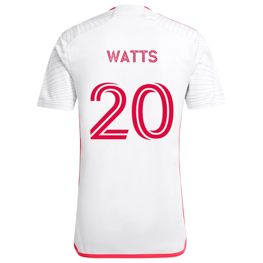 Niño Camiseta Akil Watts #20 Blanco Rojo 2ª Equipación 2024/25 La Camisa Perú