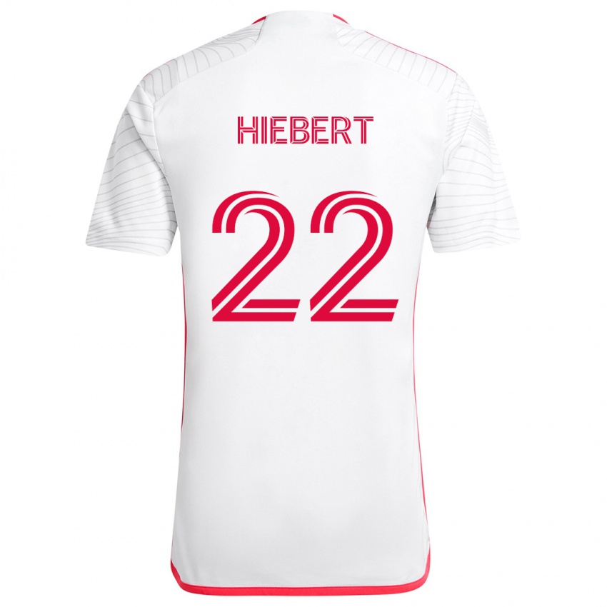 Niño Camiseta Kyle Hiebert #22 Blanco Rojo 2ª Equipación 2024/25 La Camisa Perú