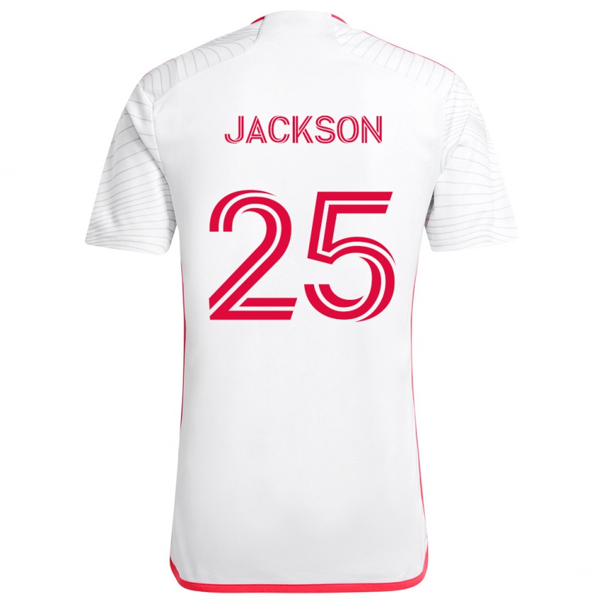 Niño Camiseta Aziel Jackson #25 Blanco Rojo 2ª Equipación 2024/25 La Camisa Perú