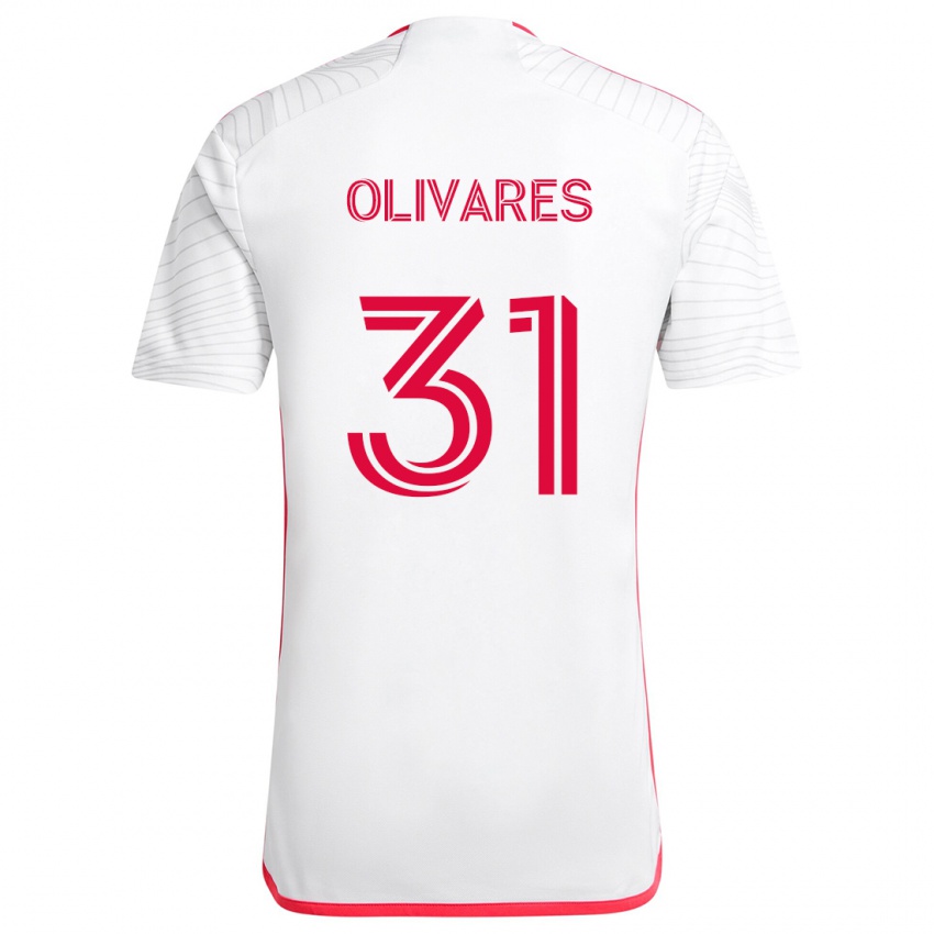 Niño Camiseta Christian Olivares #31 Blanco Rojo 2ª Equipación 2024/25 La Camisa Perú