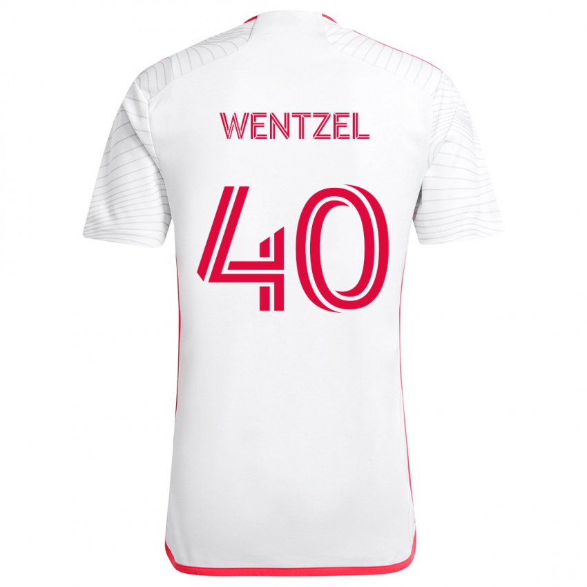 Niño Camiseta Michael Wentzel #40 Blanco Rojo 2ª Equipación 2024/25 La Camisa Perú