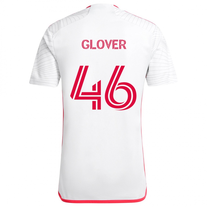 Niño Camiseta Caden Glover #46 Blanco Rojo 2ª Equipación 2024/25 La Camisa Perú