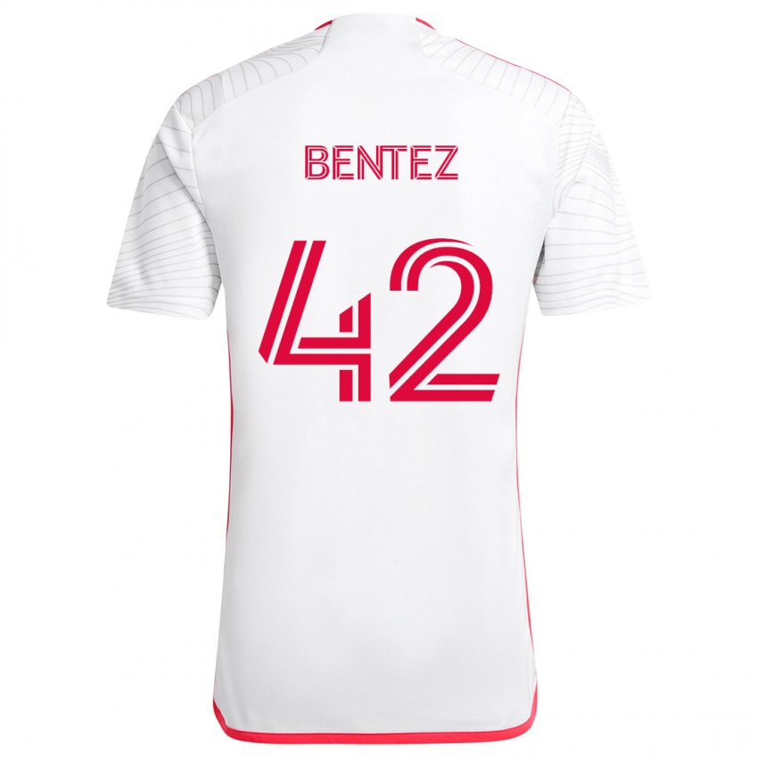 Niño Camiseta Óscar Benítez #42 Blanco Rojo 2ª Equipación 2024/25 La Camisa Perú