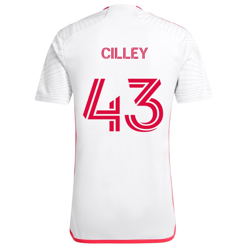 Niño Camiseta Cam Cilley #43 Blanco Rojo 2ª Equipación 2024/25 La Camisa Perú