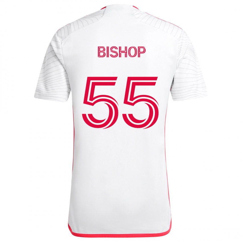 Niño Camiseta Nick Bishop #55 Blanco Rojo 2ª Equipación 2024/25 La Camisa Perú