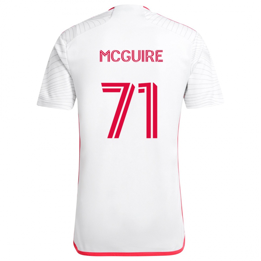 Niño Camiseta Nolan Mcguire #71 Blanco Rojo 2ª Equipación 2024/25 La Camisa Perú