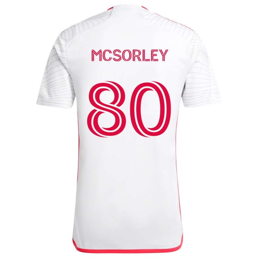 Niño Camiseta Brendan Mcsorley #80 Blanco Rojo 2ª Equipación 2024/25 La Camisa Perú