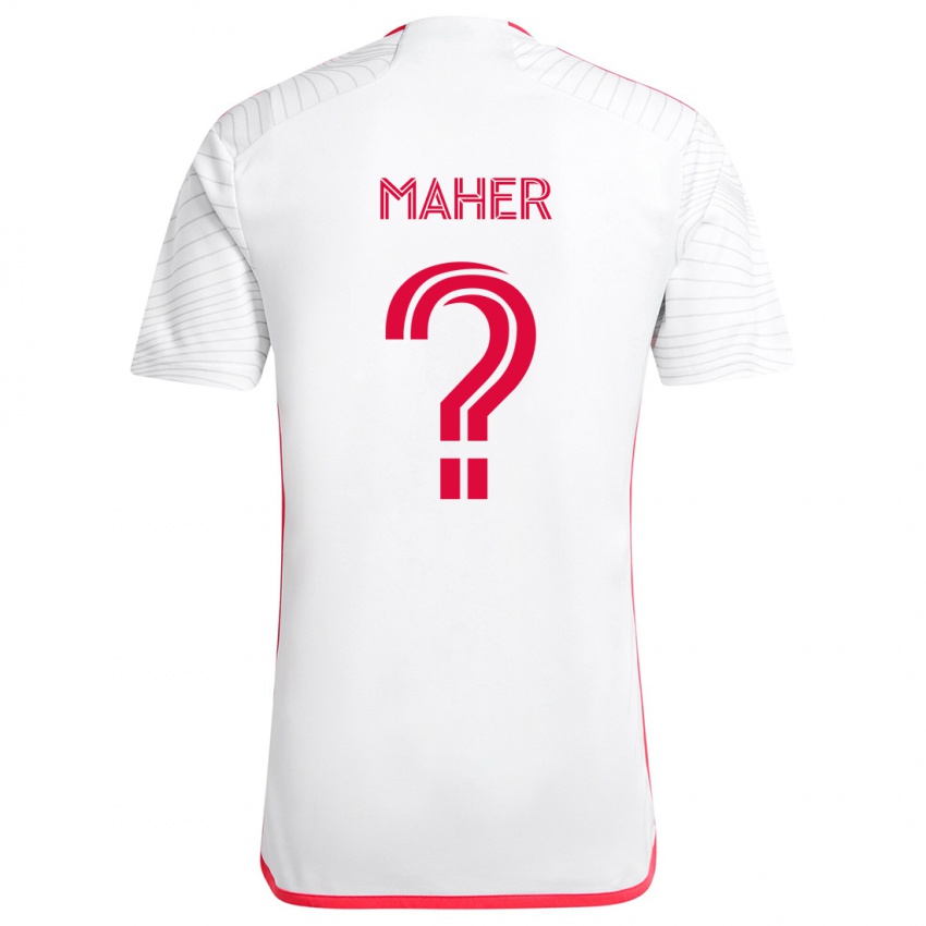 Niño Camiseta Josh Maher #0 Blanco Rojo 2ª Equipación 2024/25 La Camisa Perú