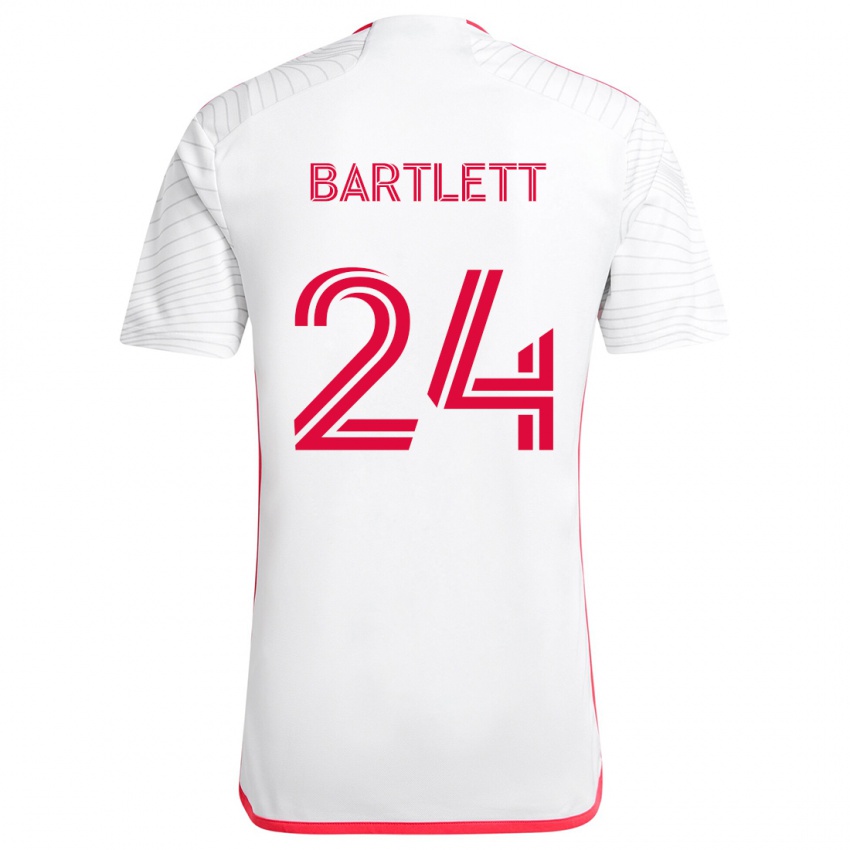 Niño Camiseta Lucas Bartlett #24 Blanco Rojo 2ª Equipación 2024/25 La Camisa Perú