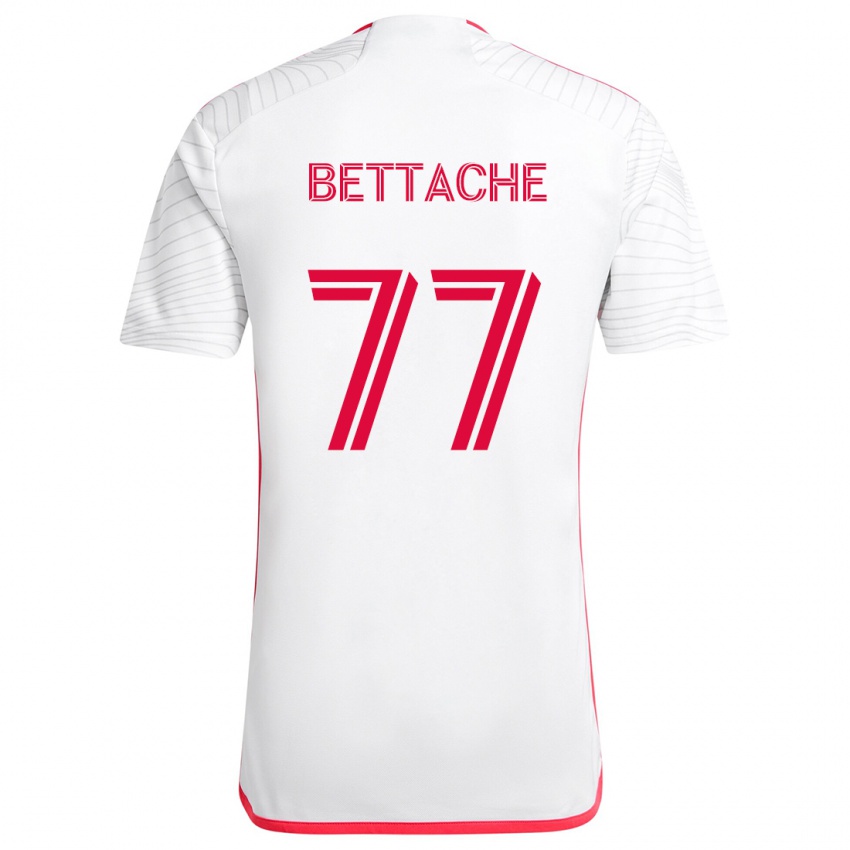 Niño Camiseta Faysal Bettache #77 Blanco Rojo 2ª Equipación 2024/25 La Camisa Perú