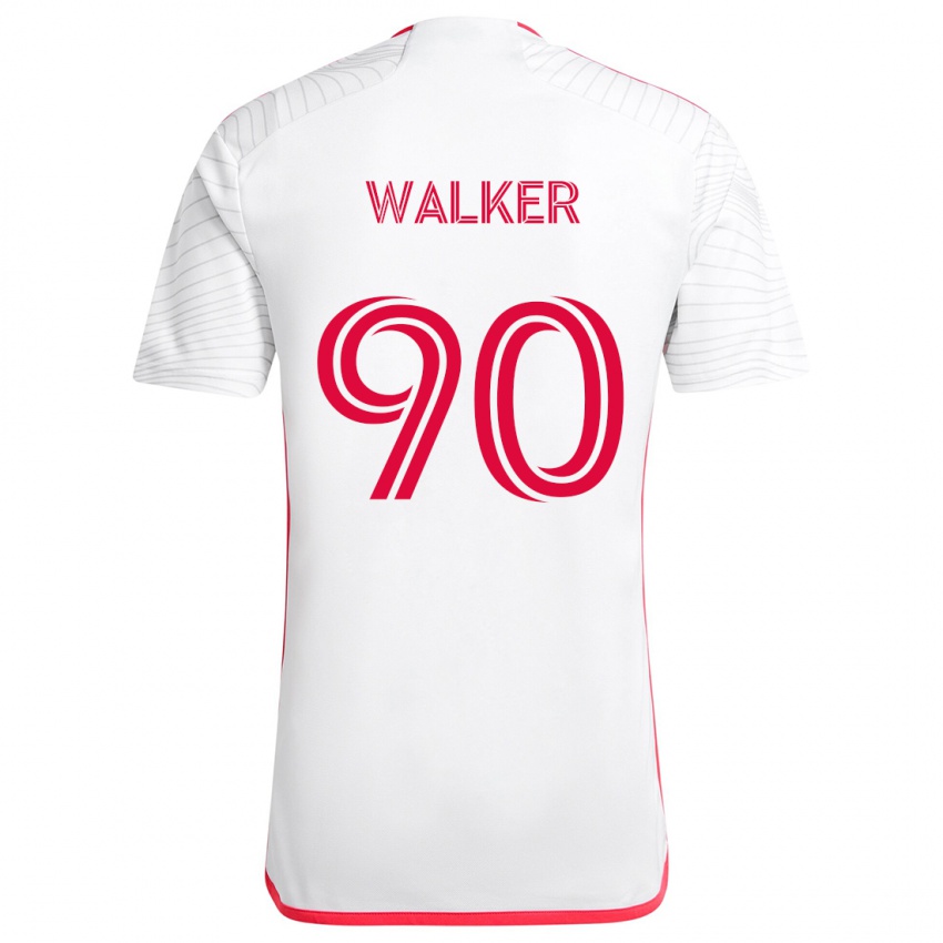 Niño Camiseta Eric Walker #90 Blanco Rojo 2ª Equipación 2024/25 La Camisa Perú