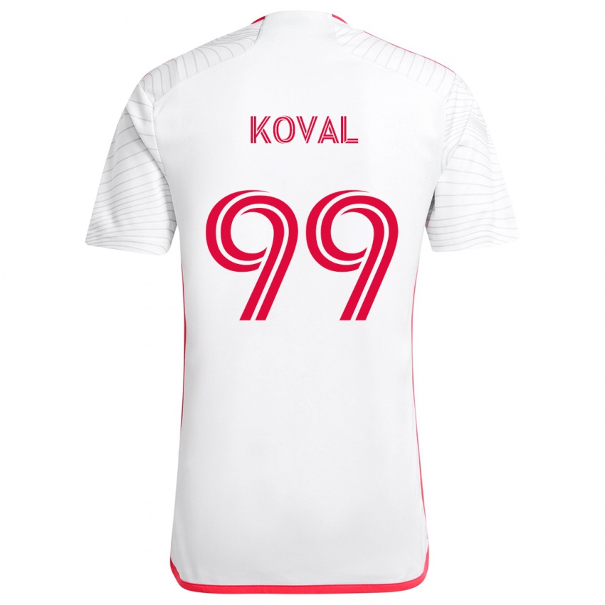 Niño Camiseta Stanislav Koval #99 Blanco Rojo 2ª Equipación 2024/25 La Camisa Perú