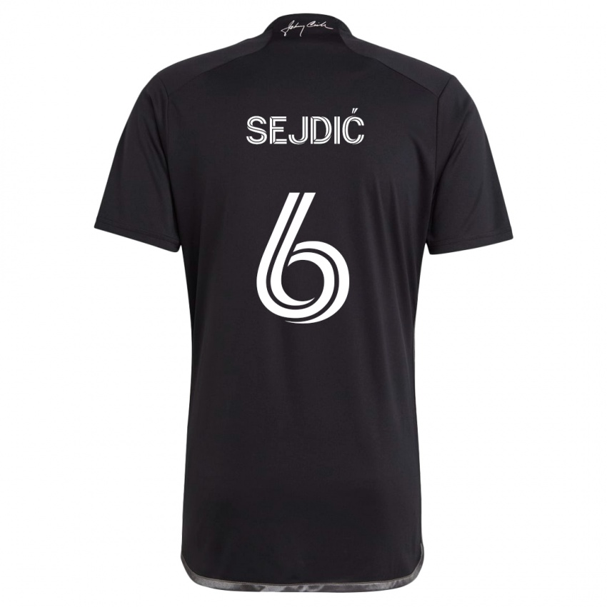 Niño Camiseta Amar Sejdić #6 Negro 2ª Equipación 2024/25 La Camisa Perú