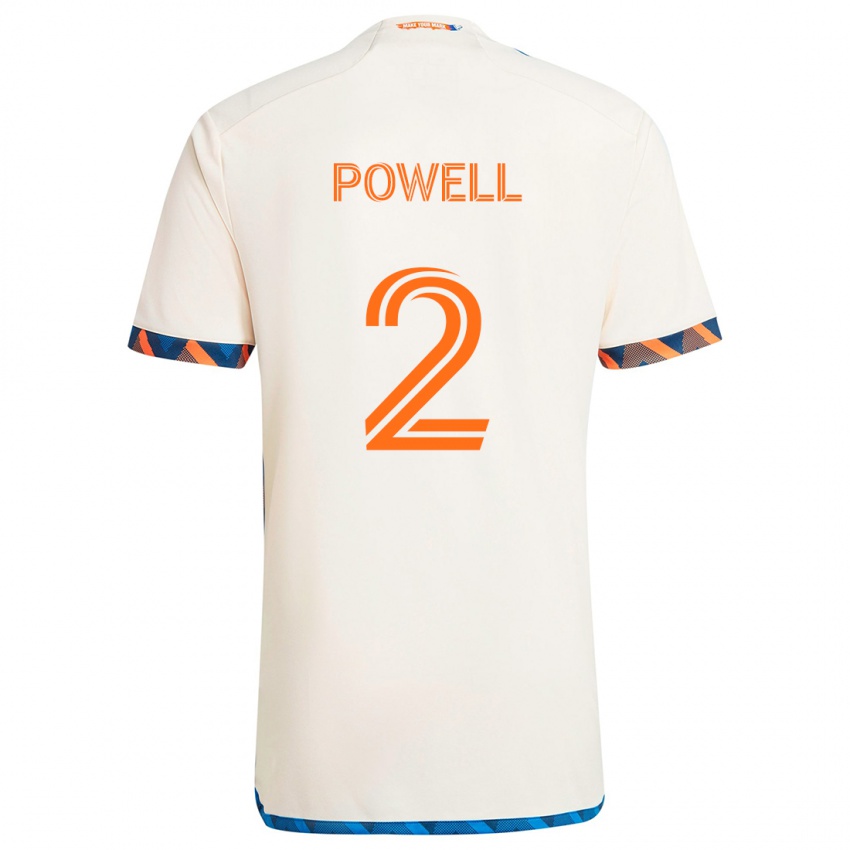 Niño Camiseta Alvas Powell #2 Blanco Naranja 2ª Equipación 2024/25 La Camisa Perú