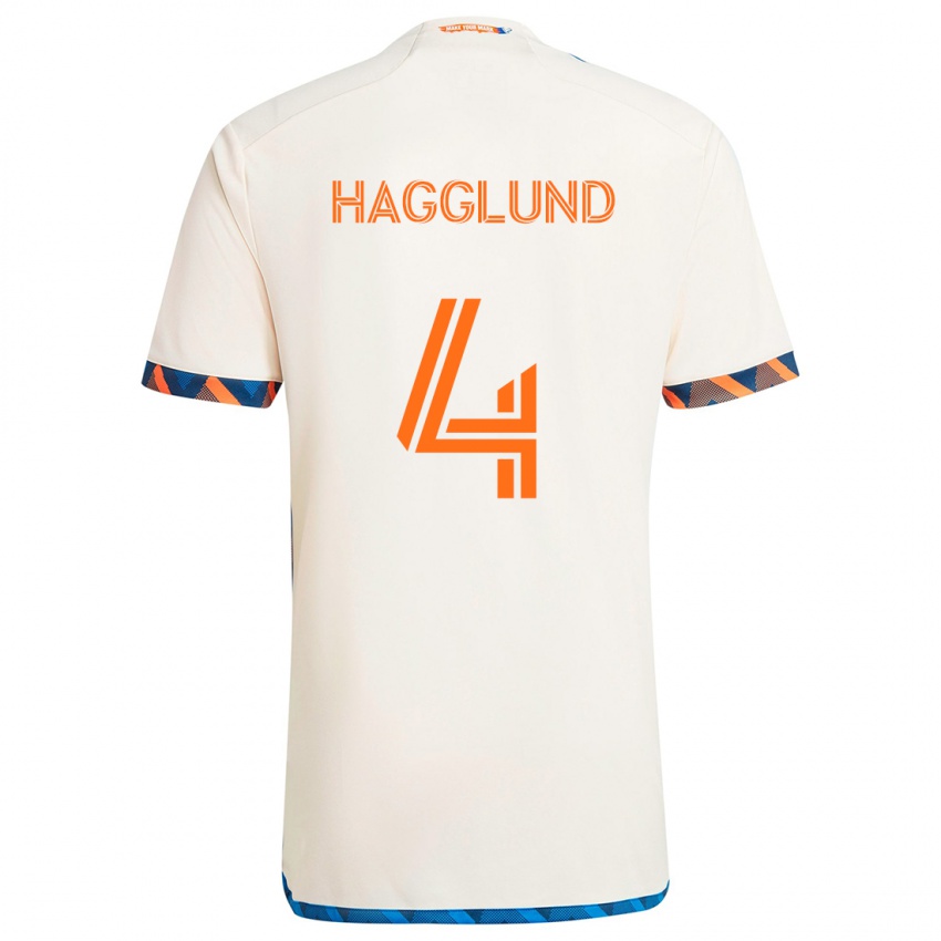 Niño Camiseta Nick Hagglund #4 Blanco Naranja 2ª Equipación 2024/25 La Camisa Perú