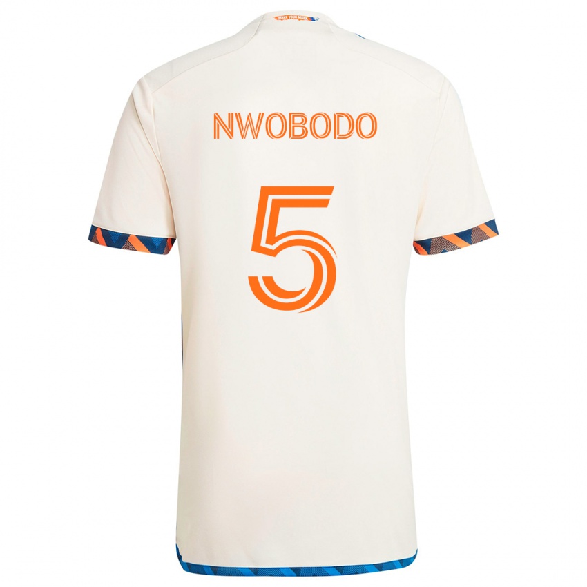 Niño Camiseta Obinna Nwobodo #5 Blanco Naranja 2ª Equipación 2024/25 La Camisa Perú