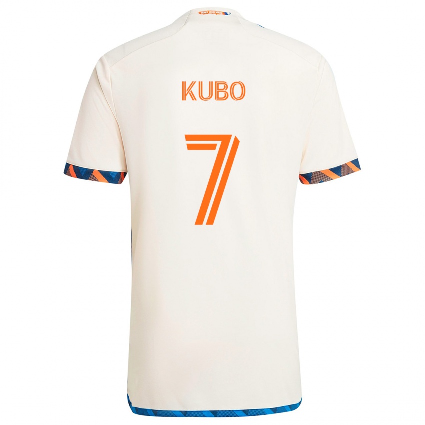 Niño Camiseta Yuya Kubo #7 Blanco Naranja 2ª Equipación 2024/25 La Camisa Perú