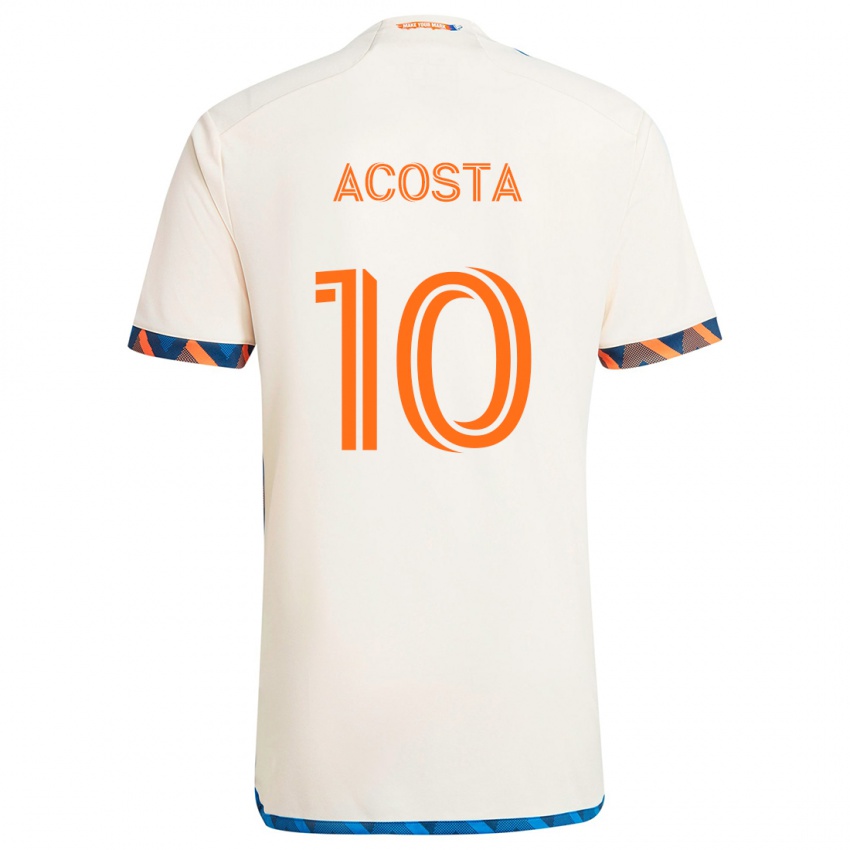 Niño Camiseta Luciano Acosta #10 Blanco Naranja 2ª Equipación 2024/25 La Camisa Perú