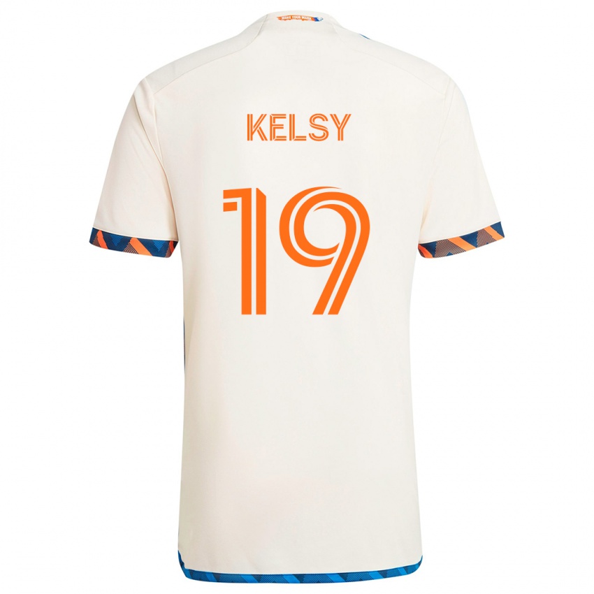 Niño Camiseta Kevin Kelsy #19 Blanco Naranja 2ª Equipación 2024/25 La Camisa Perú