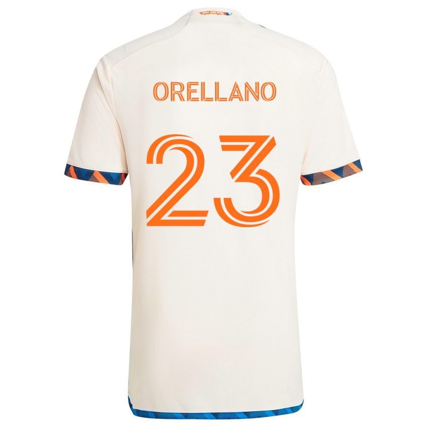 Niño Camiseta Luca Orellano #23 Blanco Naranja 2ª Equipación 2024/25 La Camisa Perú