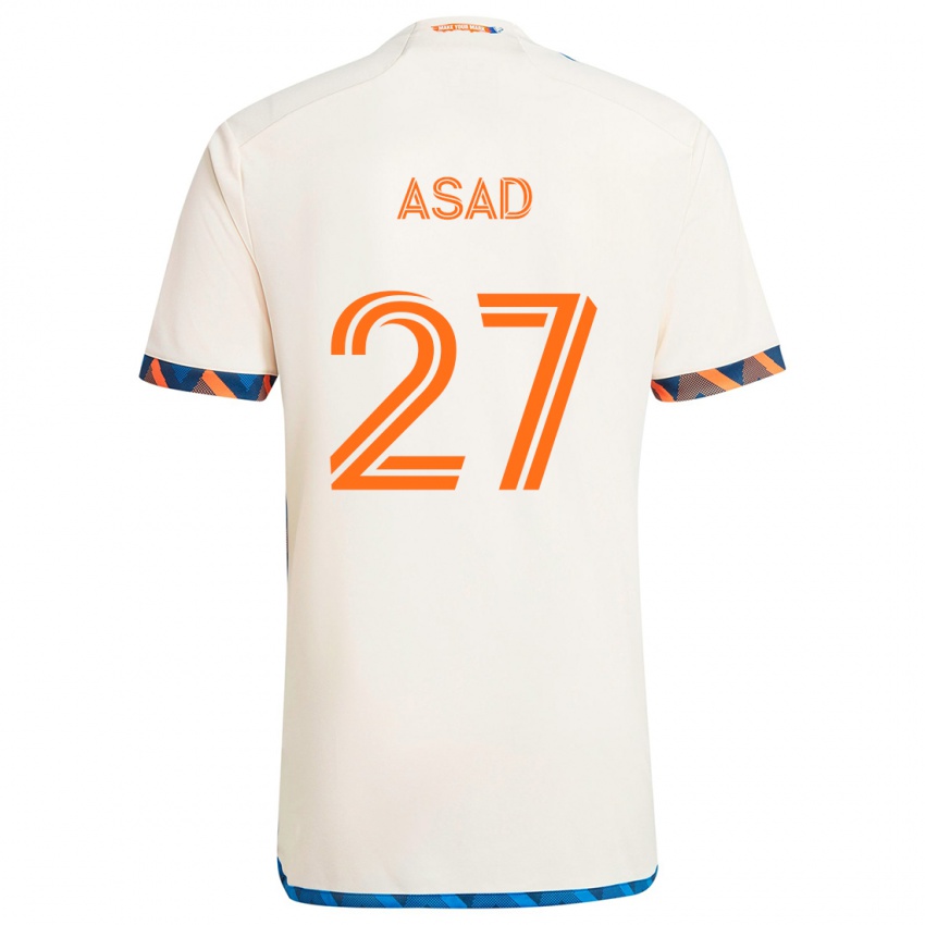 Niño Camiseta Yamil Asad #27 Blanco Naranja 2ª Equipación 2024/25 La Camisa Perú