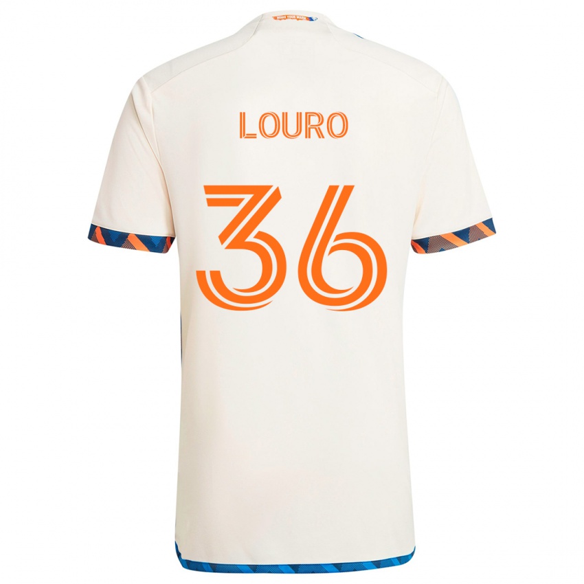 Niño Camiseta Evan Louro #36 Blanco Naranja 2ª Equipación 2024/25 La Camisa Perú