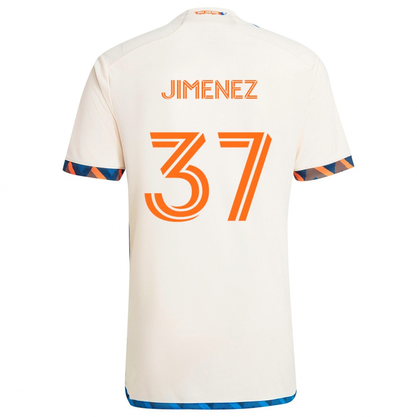 Niño Camiseta Stiven Jimenez #37 Blanco Naranja 2ª Equipación 2024/25 La Camisa Perú