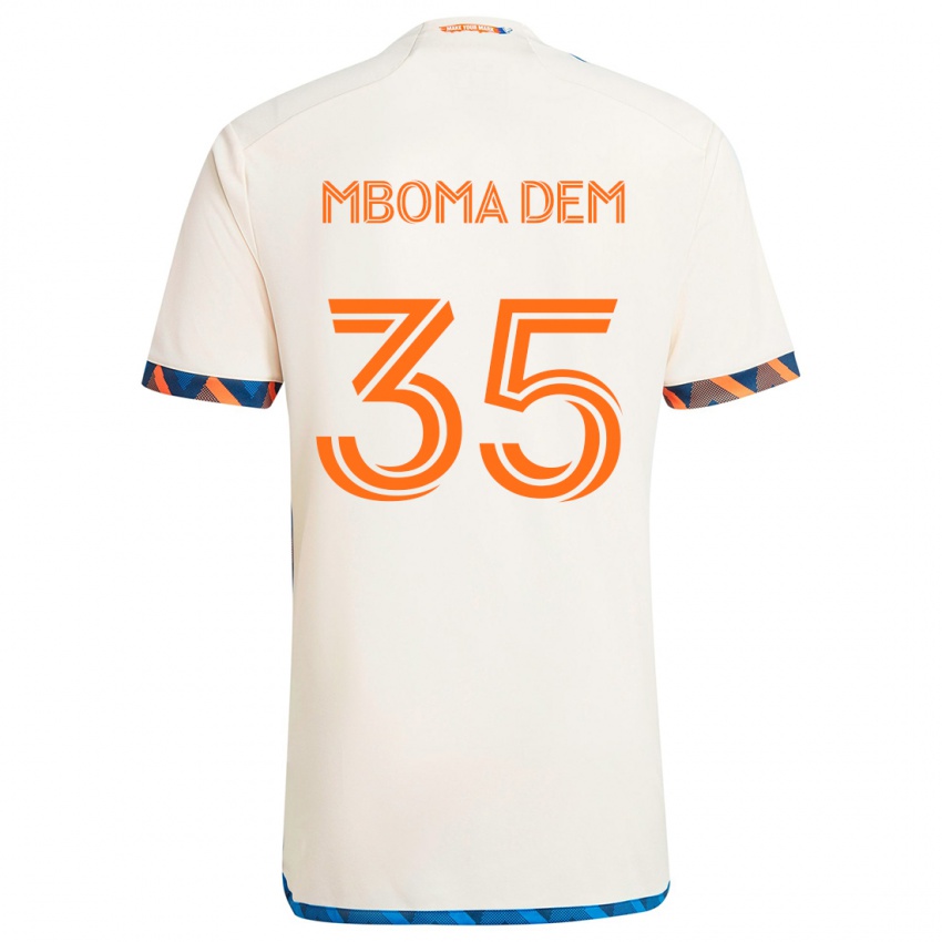 Niño Camiseta Kenji Mboma Dem #35 Blanco Naranja 2ª Equipación 2024/25 La Camisa Perú