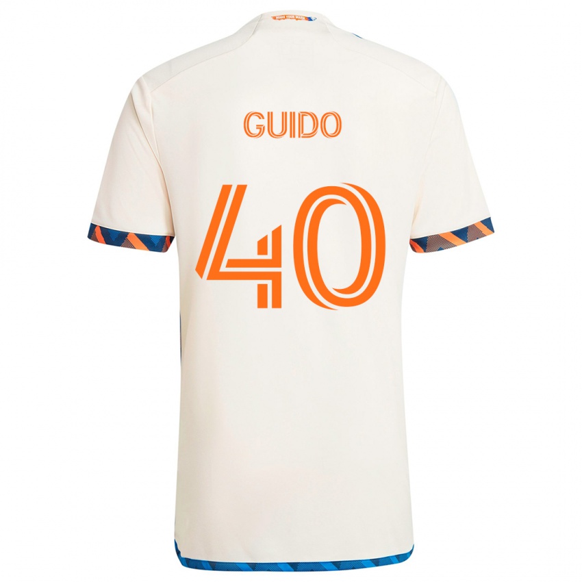 Niño Camiseta Alejandro Guido #40 Blanco Naranja 2ª Equipación 2024/25 La Camisa Perú