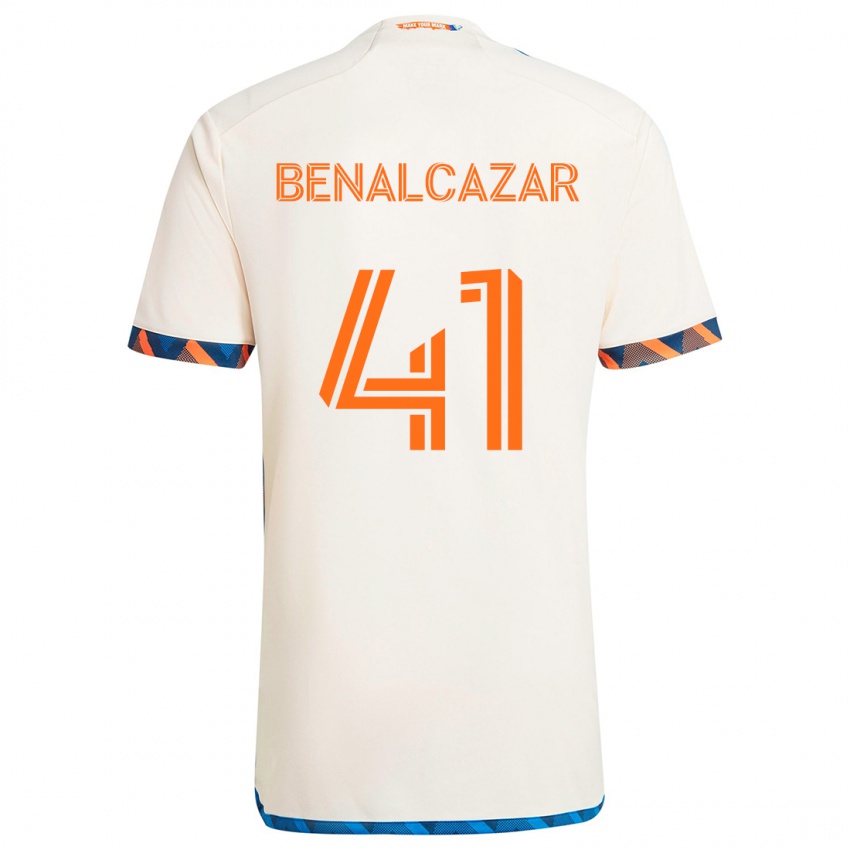 Niño Camiseta Nico Benalcázar #41 Blanco Naranja 2ª Equipación 2024/25 La Camisa Perú