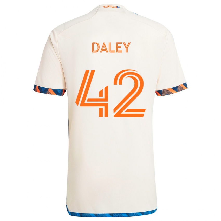 Niño Camiseta Amir Daley #42 Blanco Naranja 2ª Equipación 2024/25 La Camisa Perú