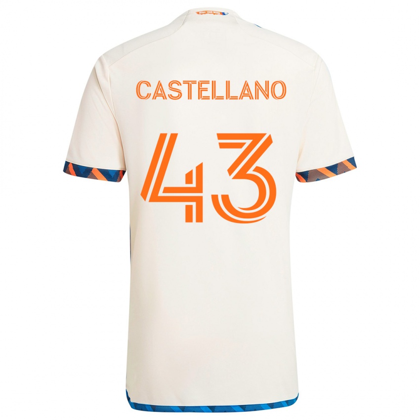 Niño Camiseta Jesús Castellano #43 Blanco Naranja 2ª Equipación 2024/25 La Camisa Perú