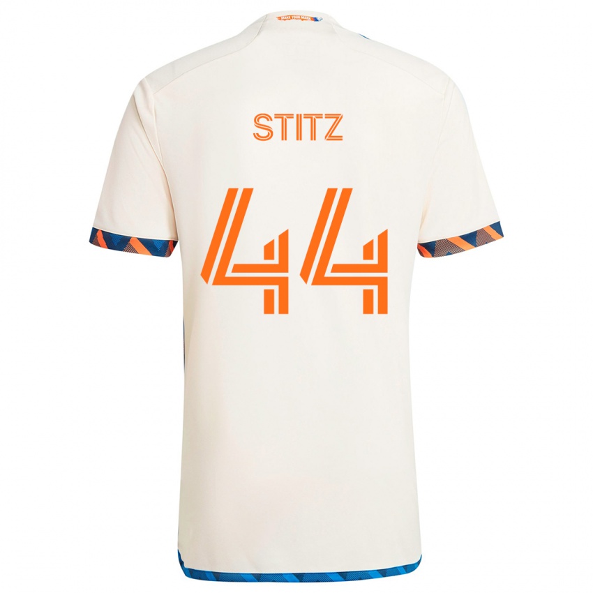 Niño Camiseta Ben Stitz #44 Blanco Naranja 2ª Equipación 2024/25 La Camisa Perú