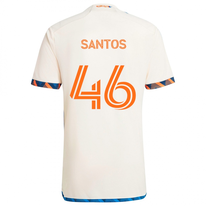 Niño Camiseta Guilherme Santos #46 Blanco Naranja 2ª Equipación 2024/25 La Camisa Perú