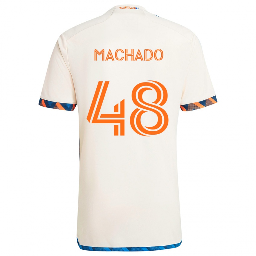 Niño Camiseta Juan Machado #48 Blanco Naranja 2ª Equipación 2024/25 La Camisa Perú