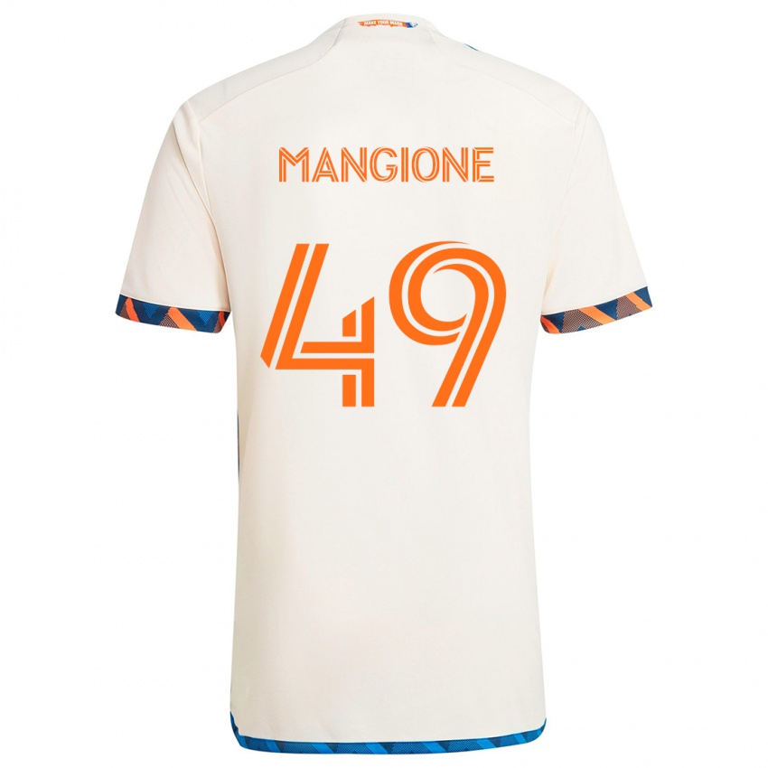 Niño Camiseta Peter Mangione #49 Blanco Naranja 2ª Equipación 2024/25 La Camisa Perú