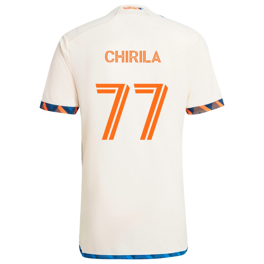 Niño Camiseta Stefan Chirila #77 Blanco Naranja 2ª Equipación 2024/25 La Camisa Perú