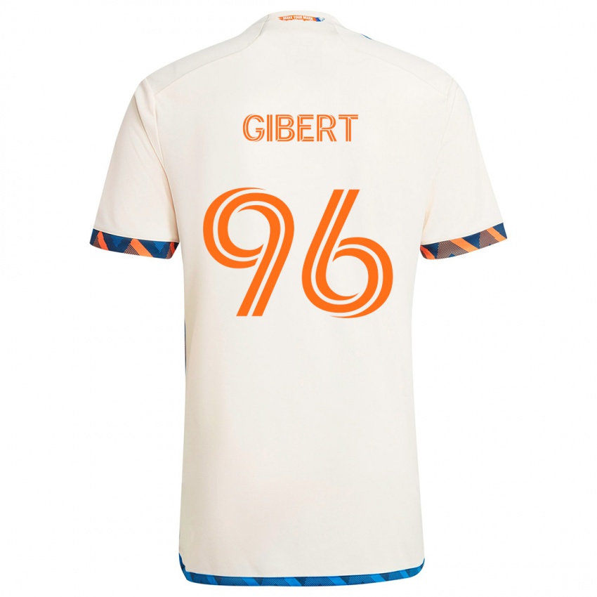 Niño Camiseta Gaël Gibert #96 Blanco Naranja 2ª Equipación 2024/25 La Camisa Perú