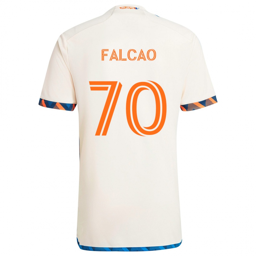 Niño Camiseta Kiano Falcao #70 Blanco Naranja 2ª Equipación 2024/25 La Camisa Perú