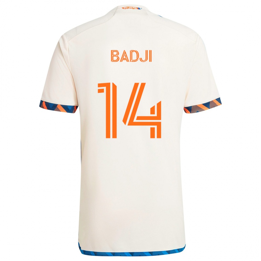 Niño Camiseta Dominique Badji #14 Blanco Naranja 2ª Equipación 2024/25 La Camisa Perú