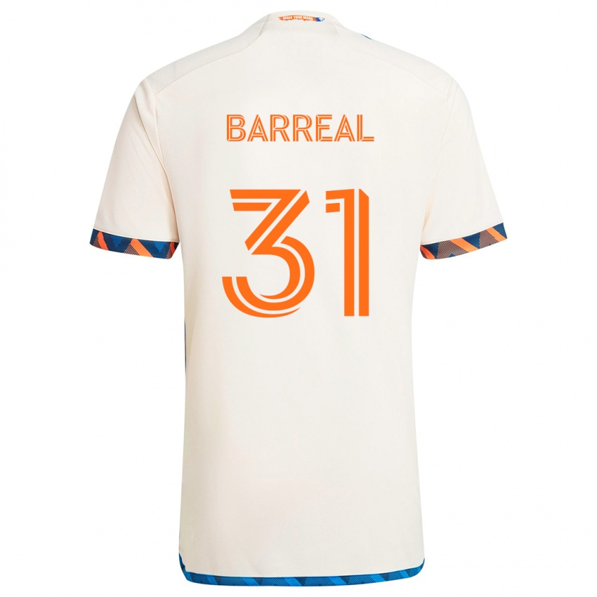 Niño Camiseta Álvaro Barreal #31 Blanco Naranja 2ª Equipación 2024/25 La Camisa Perú