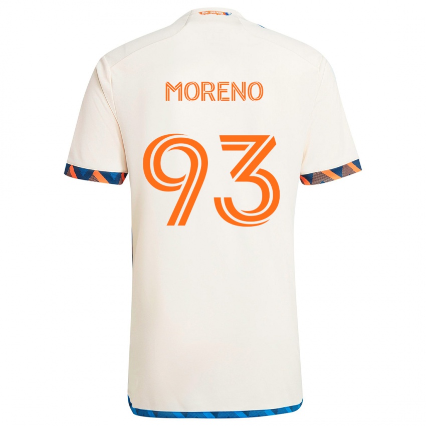 Niño Camiseta Júnior Moreno #93 Blanco Naranja 2ª Equipación 2024/25 La Camisa Perú