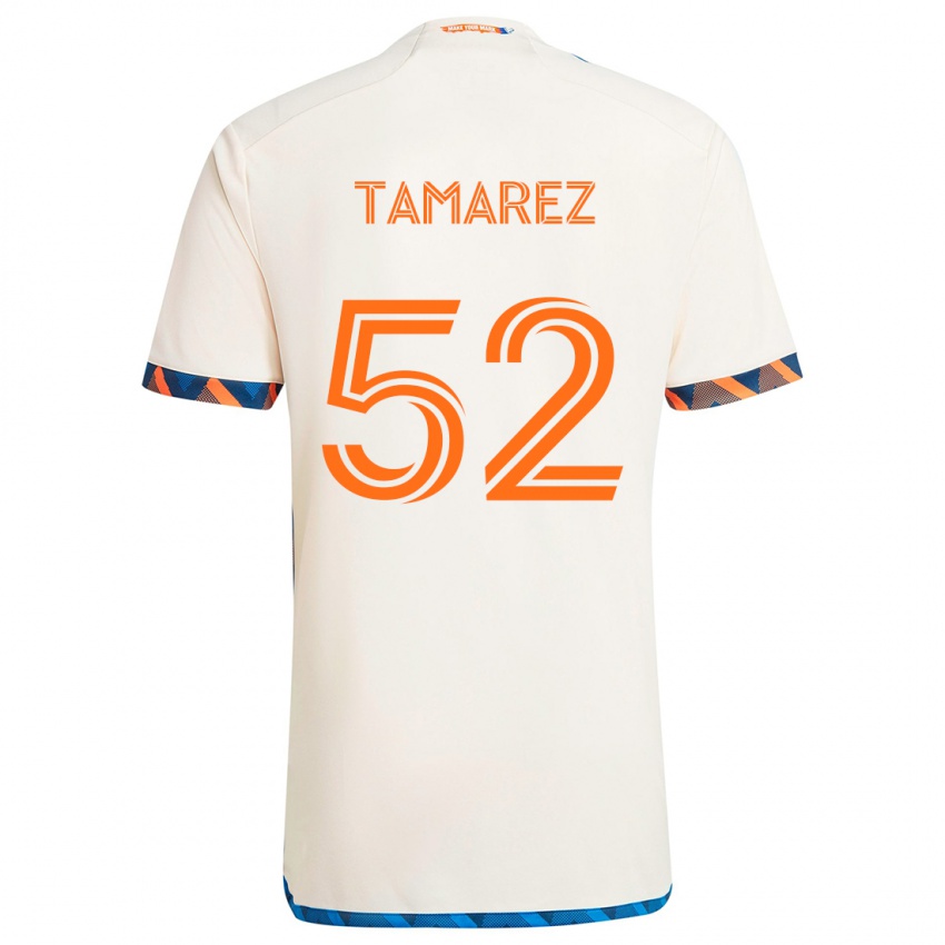 Niño Camiseta Lucas Tamarez #52 Blanco Naranja 2ª Equipación 2024/25 La Camisa Perú